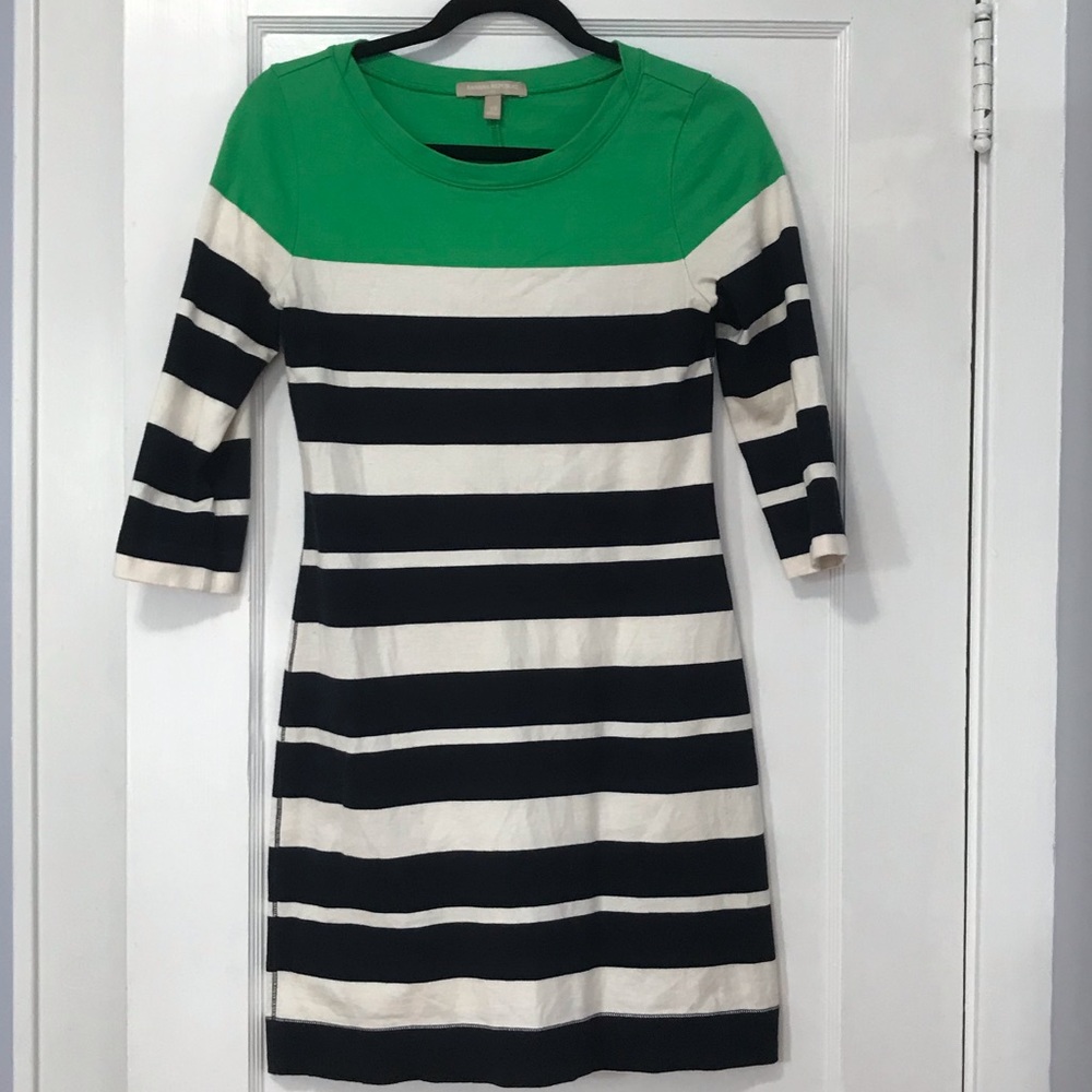 Navy, White & Green striped Banana Republic Dress